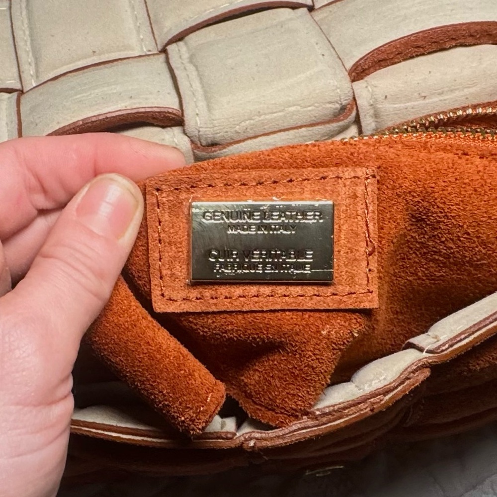 Viola Castellani Bruciato Suede Padded Woven Crossbody Made In Italy NWOT - Picture 5 of 6